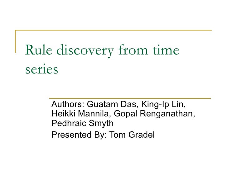 Rule discovery from time series