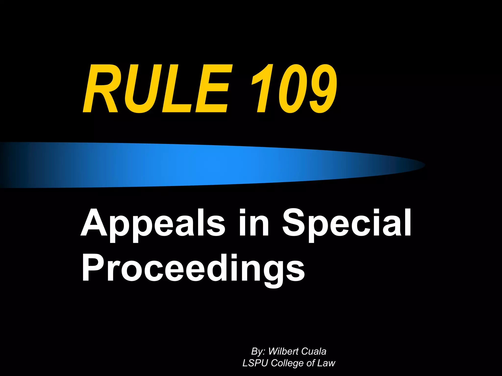 Rule 109 | PPTX