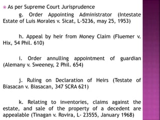 Rule 109 appeals in special proceedings | PPTX