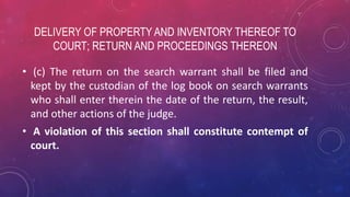 Rule 126 127 search and seizure and provisional remedies in criminal cases