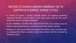 Rule 126 127 search and seizure and provisional remedies in criminal cases