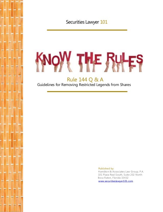 Rule 144 Q A rule-144-q-a