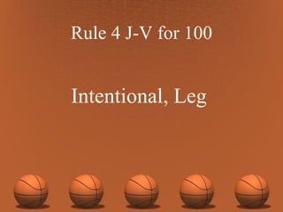 Rule 4 J-V for 100 Intentional, Leg  