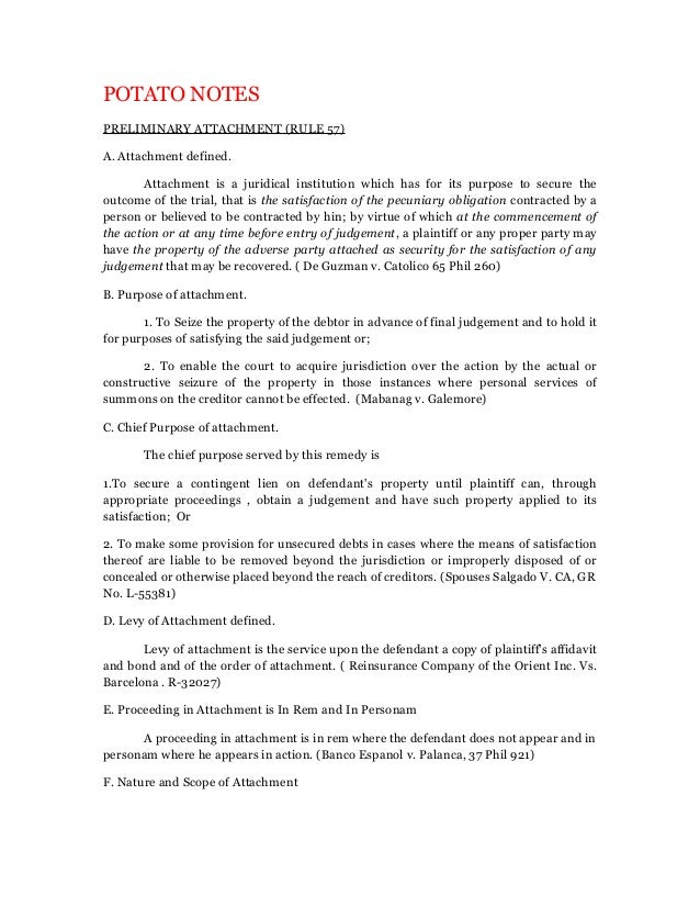 Remedial Law Rule 57 Preliminary Attachment