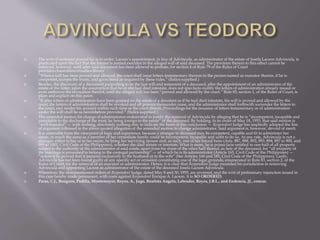  The writ of certiorari prayed for is in order. Lacson’s appointment, in lieu of Advincula, as administrator of the estate of Josefa Lacson Advincula, is
predicated upon the fact that the former is named executor in the alleged will of said deceased. The provision therein to this effect cannot be
enforced, however, until after said document has been allowed to probate, for section 4 of Rule 79 of the Rules of Court
provides:chanroblesvirtuallawlibrary
 “When a will has been proved and allowed, the court shall issue letters testamentary thereon to the person named as executor therein, if he is
competent, accepts the trusts, and gives bond as required by these rules.” (Italics supplied.)
 Besides, the discovery of a document purporting to be the last will and testament of a deceased, after the appointment of an administrator of the
estate of the latter, upon the assumption that he or she had died intestate, does not ipso facto nullify the letters of administration already issued or
even authorize the revocation thereof, until the alleged will has been “proved and allowed by the court.” Rule 83, section 1, of the Rules of Court, is
plain and explicit on this point.
 “If after letters of administration have been granted on the estate of a decedent as if he had died intestate, his will is proved and allowed by the
court, the letters of administration shall be revoked and all powers thereunder cease, and the administrator shall forthwith surrender the letters to
the court, end render his account within such time as the court directs. Proceedings for the issuance of letters testamentary or of administration
under the will shall be as hereinbefore provided.” (Italics supplied.)
 The amended motion for change of administrator endeavored to justify the removal of Advincula by alleging that he is “incompetent, incapable and
unsuitable to the discharge of the trust, he being foreign to the estate” of the deceased. By holding, in its order of May 18, 1955, that said motion is
“well-founded” — with nothing, absolutely nothing else, to indicate the basis of this conclusion — Respondent Judge has impliedly adopted the line
of argument followed in the above quoted allegation of the amended motion to change administrator. Said argument is, however, devoid of merit.
 It is untenable from the viewpoint of logic and experience, because a stranger to deceased may be competent, capable and fit to administer her
estate, in much the same as a member of her immediate family could be incompetent, incapable and unfit to do so. At any rate, Advincula is not a
stranger, either to her or to her estate, he bring her surviving spouse and, as such, one of her forced heirs (Arts. 887, 888, 892, 893, 894, 897 to 900, and
995 to 1001, Civil Code of the Philippines), whether she died testate or intestate. What is more, he is prima facie entitled to one-half of all property
subject to the authority of the administrator of said estate, apart from his share of the other half thereof, as heir of the deceased, for “all property of
the marriage is presumed to belong to the conjugal partnership” — of which he is its administrator (Article 165, Civil Code of the Philippines) —
“unless it be proved that it pertains exclusively to the husband or to the wife” (See Articles 160 and 185, Civil Code of the Philippines). Lastly,
Advincula has not been found guilty of any specific act or omission constituting one of the legal grounds, enumerated in Rule 83, section 2, of the
Rules of Court, for the removal of an executor or administrator. Hence, it is clear that Respondent Judge exceeded his jurisdiction in removing
Advincula and appointing Lacson as administrator of the estate of the deceased Josefa Lacson Advincula.
 Wherefore, the aforementioned orders of Respondent Judge, dated May 8 and 30, 1955, are reversed, and the writ of preliminary injunction issued in
this case hereby made permanent, with costs against Respondent Enrique A. Lacson. It is SO ORDERED.
 Paras, C.J., Bengzon, Padilla, Montemayor, Reyes, A., Jugo, Bautista Angelo, Labrador, Reyes, J.B.L., and Endencia, JJ., concur.
 