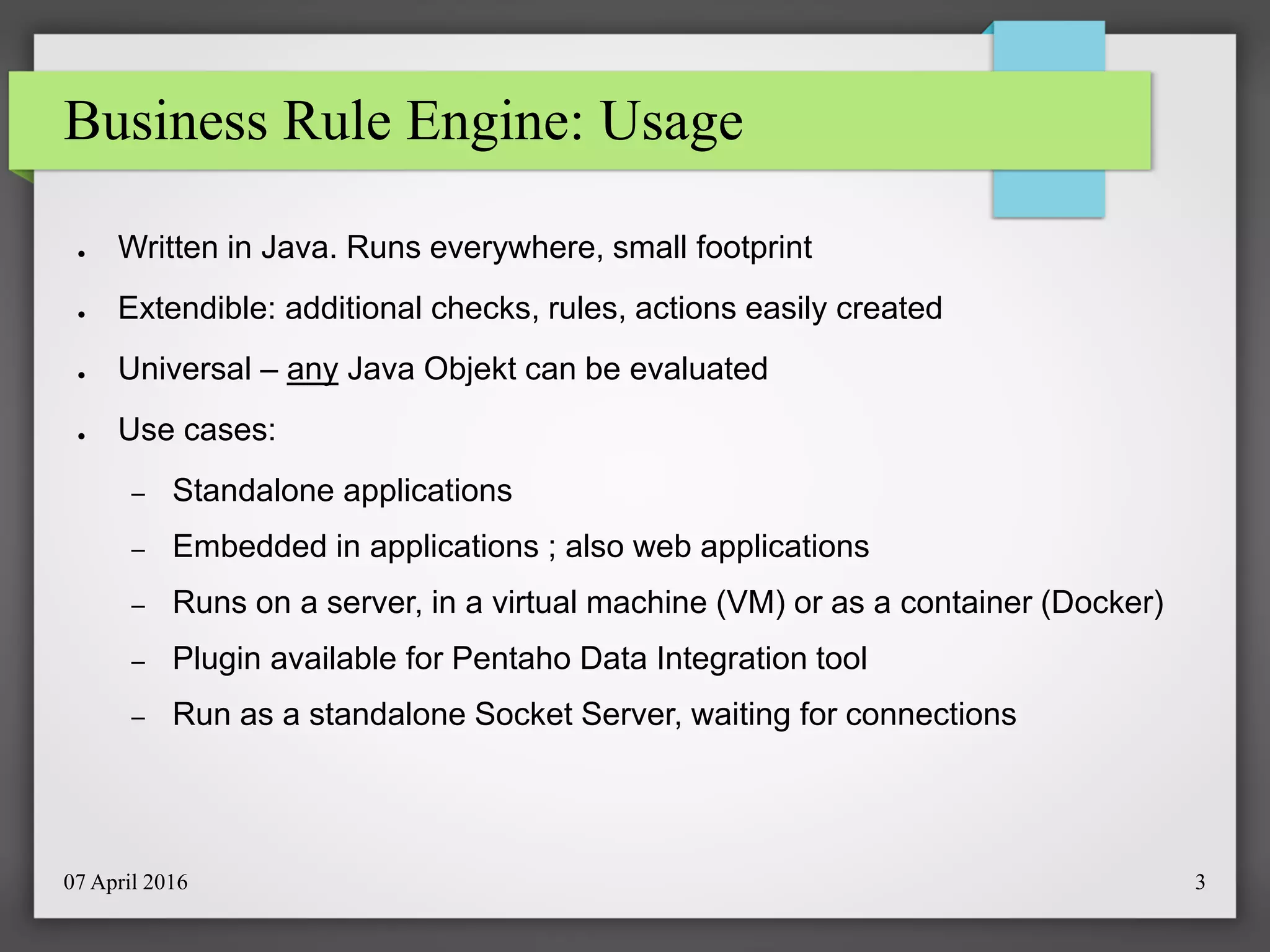 Business Rule Engine - Jare | PPT