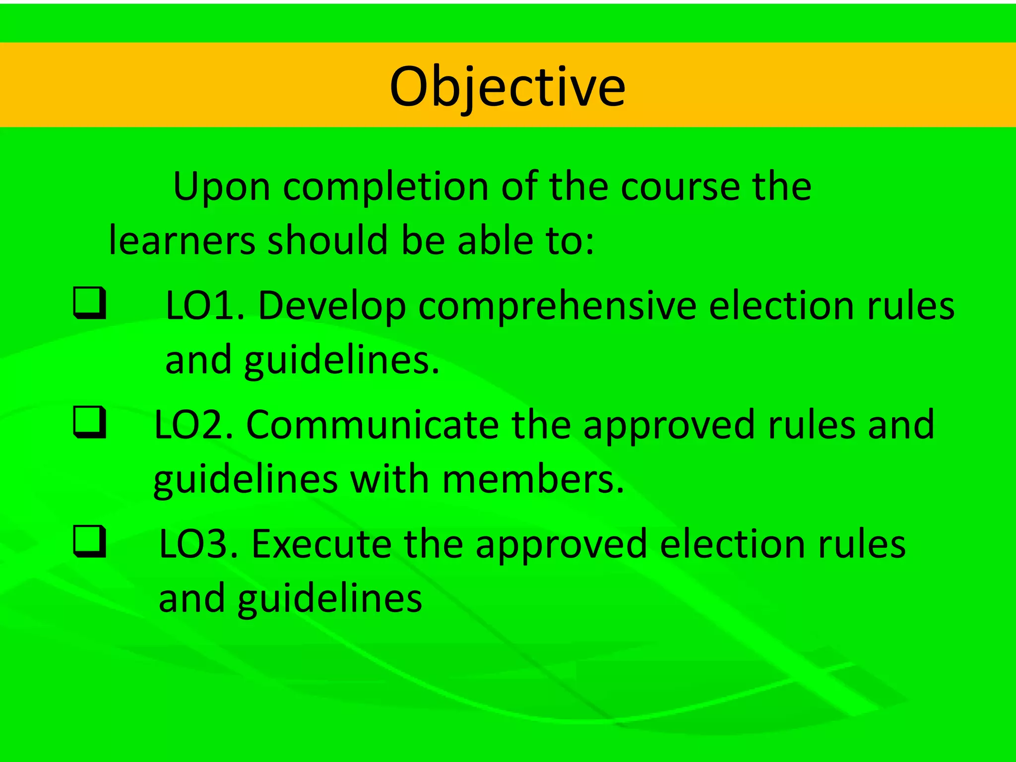 Rule Formulation for the Election Committee | PDF