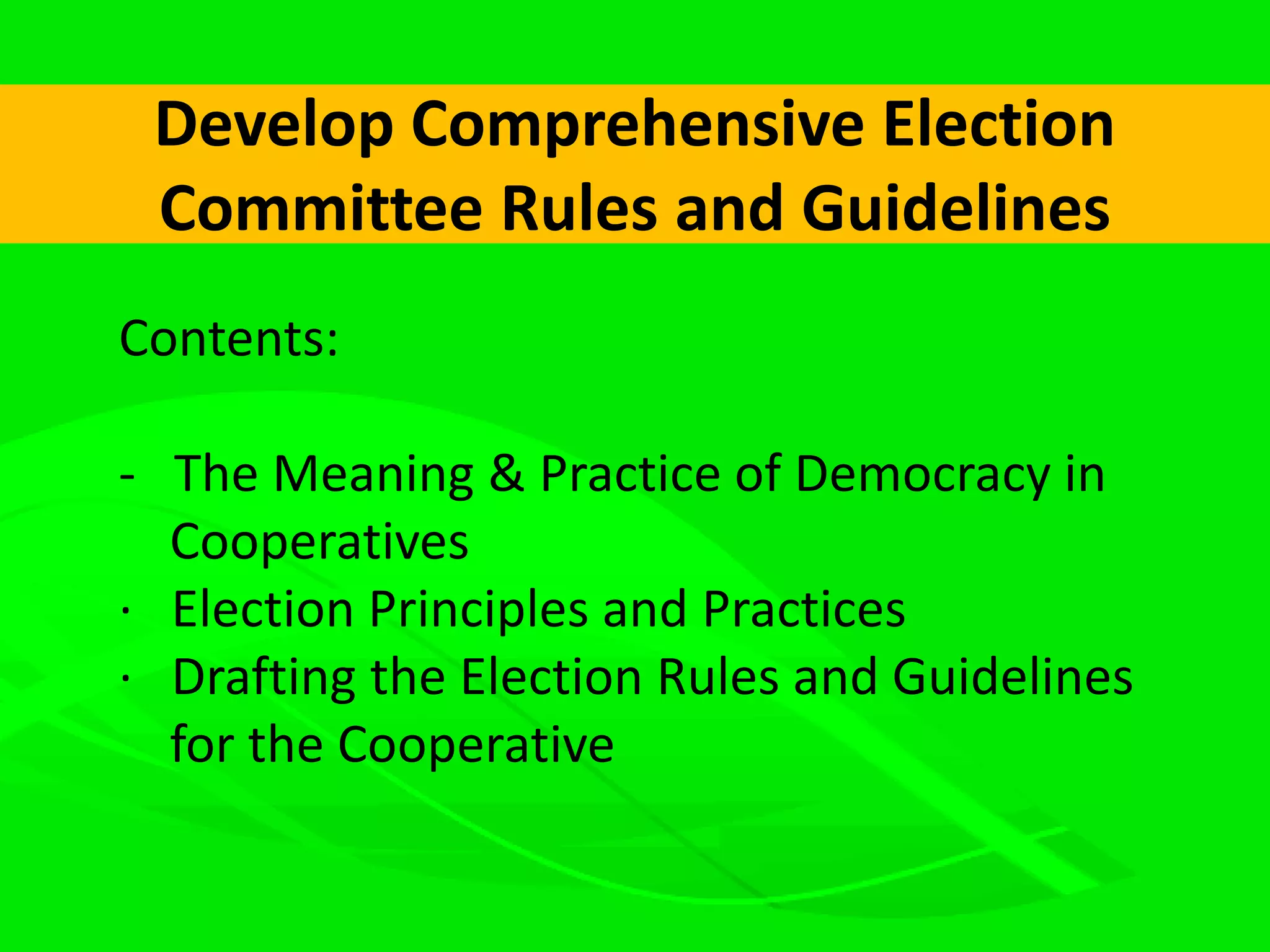 Rule Formulation for the Election Committee | PDF