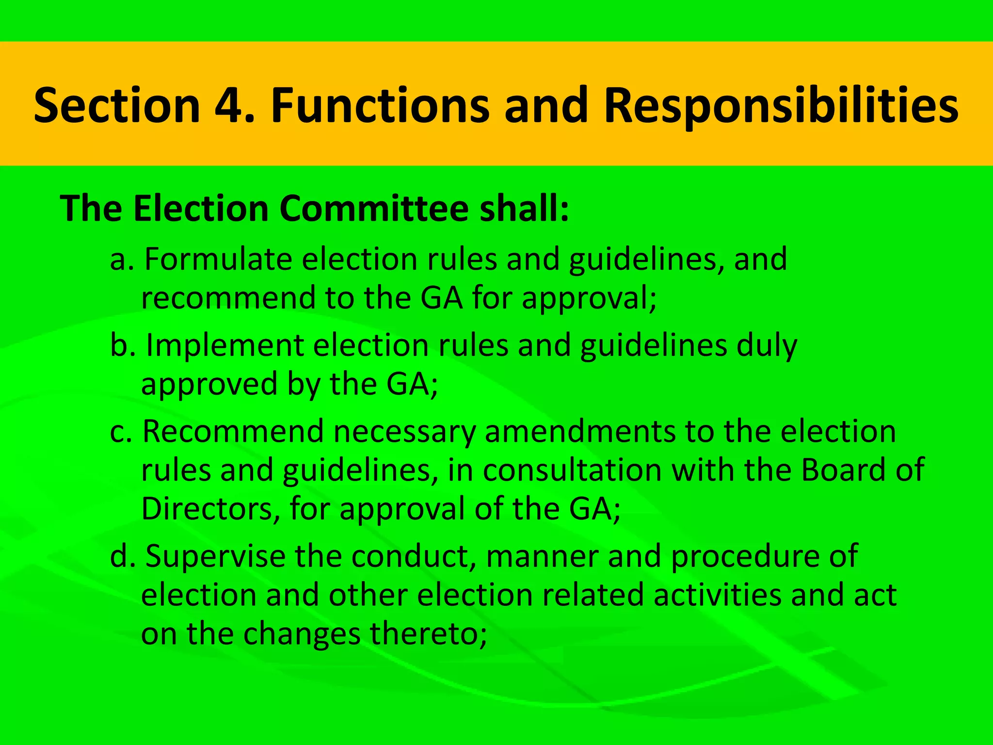 Rule Formulation for the Election Committee | PDF