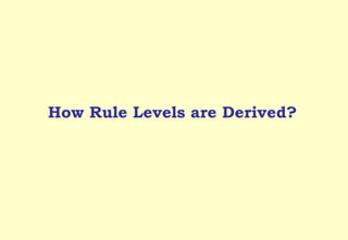 How Rule Levels are Derived? 