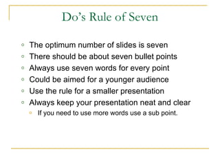 Point Rule Rule Of 7 & Rule Of 10 | PPT