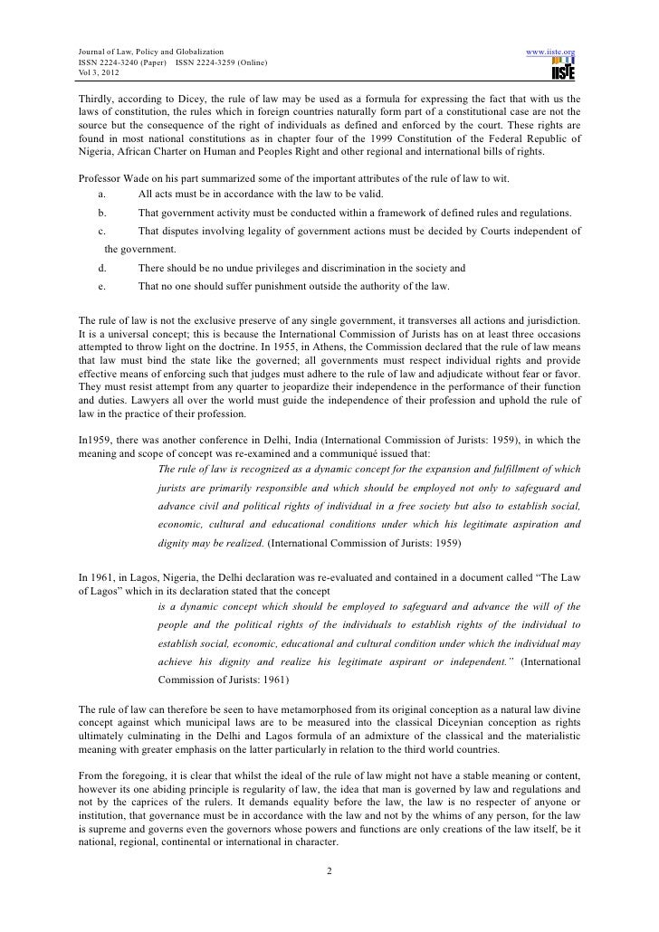 Rule of law in nigeria