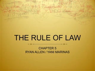 Rule of law: Political Science | PPTX