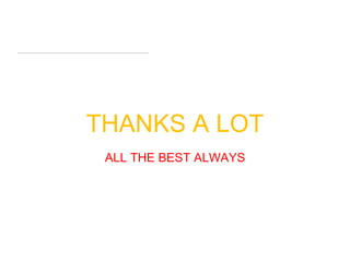 THANKS A LOT
ALL THE BEST ALWAYS
 