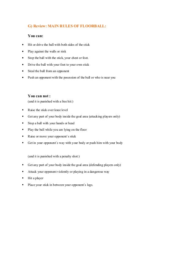 Rules Floorball