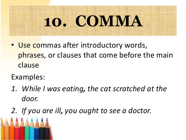 proper comma usage