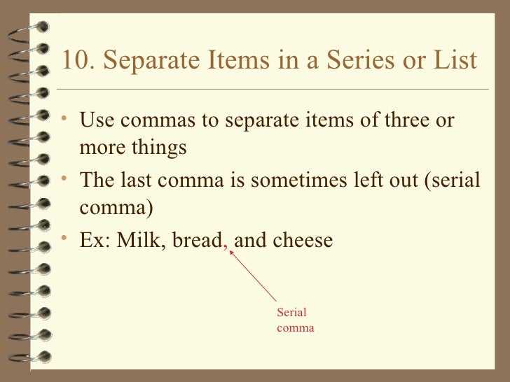 where to put a comma