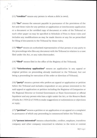 National Company Law Tribunal Rules, 2016