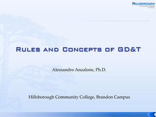Hillsborough Community College, Brandon Campus
Alessandro Anzalone, Ph.D.
 