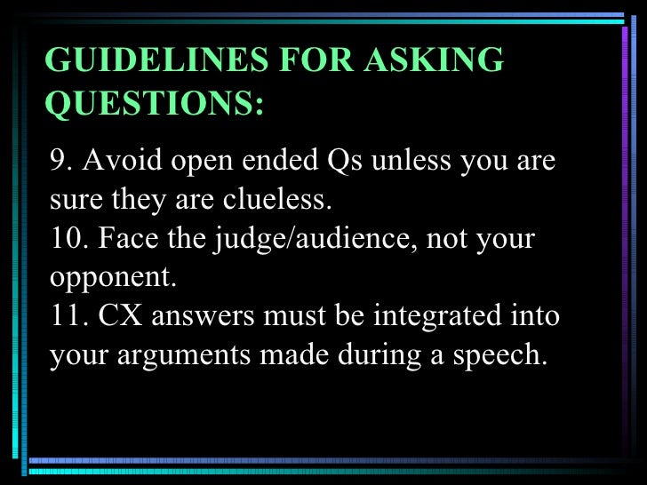 rules and guidelines on debate competition cx debate format