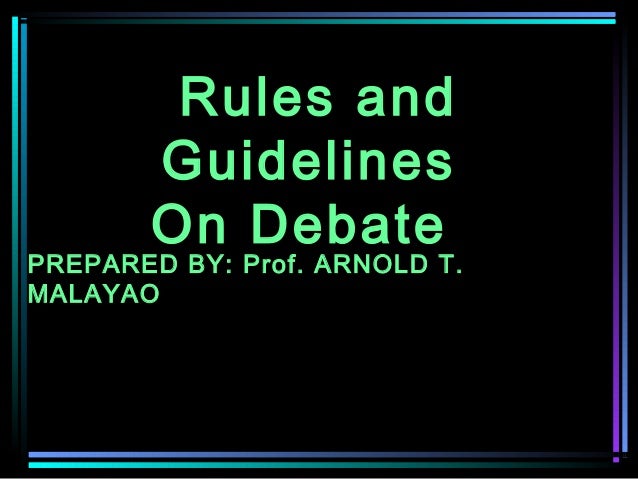 and guidelines on debate competition cx debate format