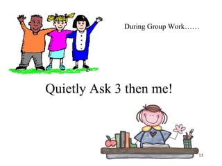 Quietly Ask 3 then me!
13
During Group Work……
 