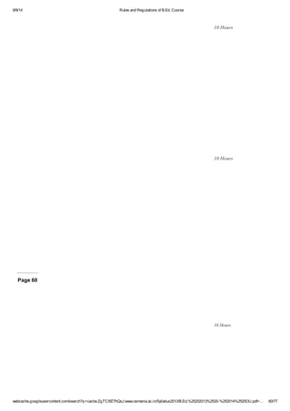 9/9/14 Rules and Regulations of B.Ed. Course 
10 Hours 
10 Hours 
Page 60 
10 Hours 
webcache.googleusercontent.com/search?q=cache:ZgTC5fZ7hQsJ:www.osmania.ac.in/Syllabus2013/B.Ed.%25202013%2520-%252014%2520OU.pdf+… 60/77 
 