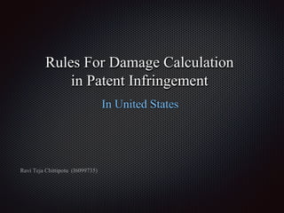 Rules for Damage Calculations in Patent Infringements - USA | PDF