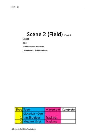 Short Film Shooting Pack | DOCX