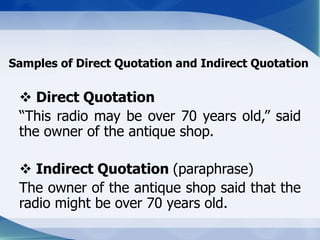 Rules for Handling of Quotations | PPTX