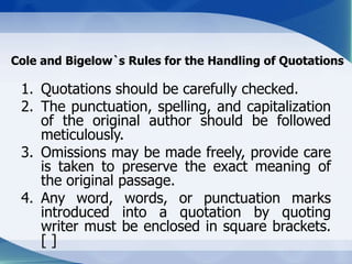 Rules for Handling of Quotations | PPTX