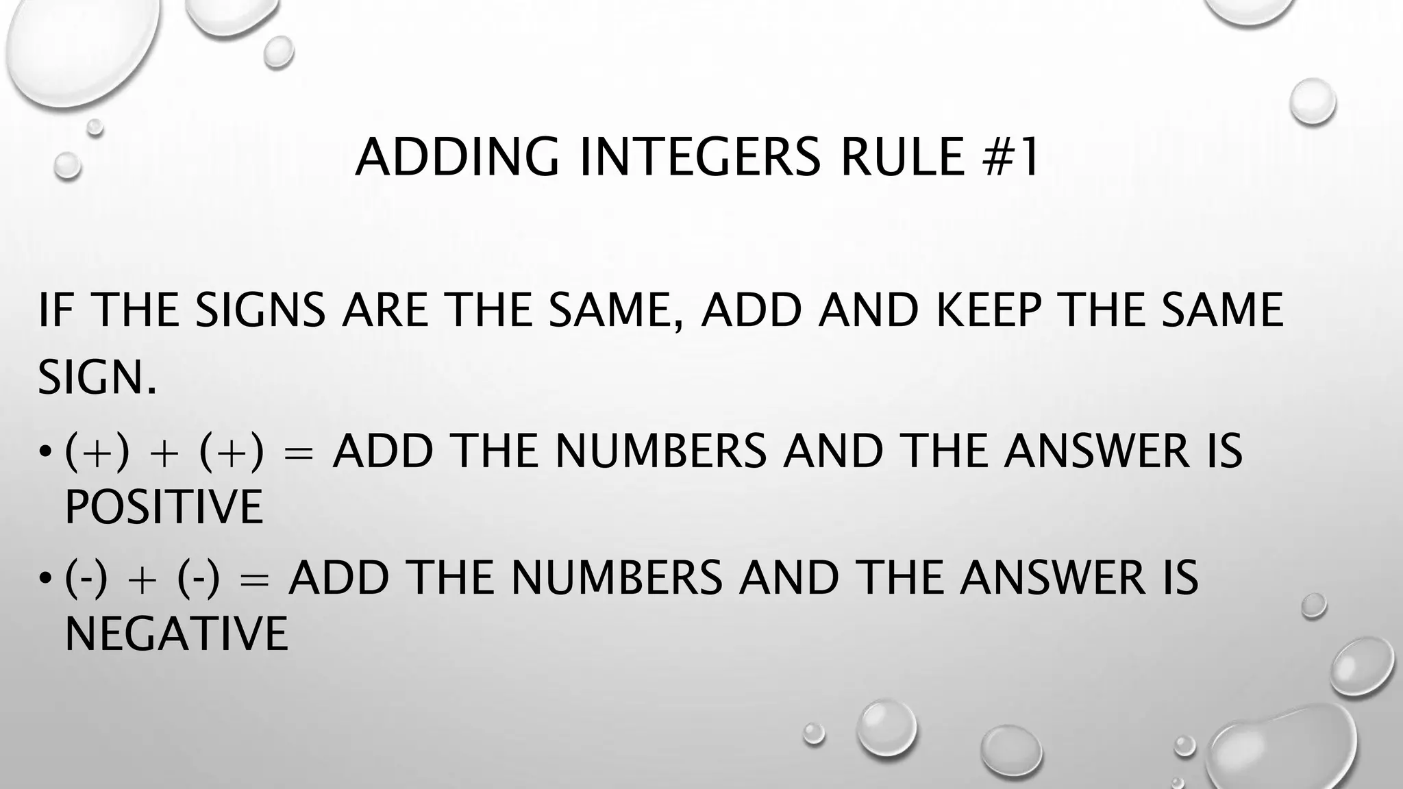 Rules for Integers: Adding and Subtracting | PPTX