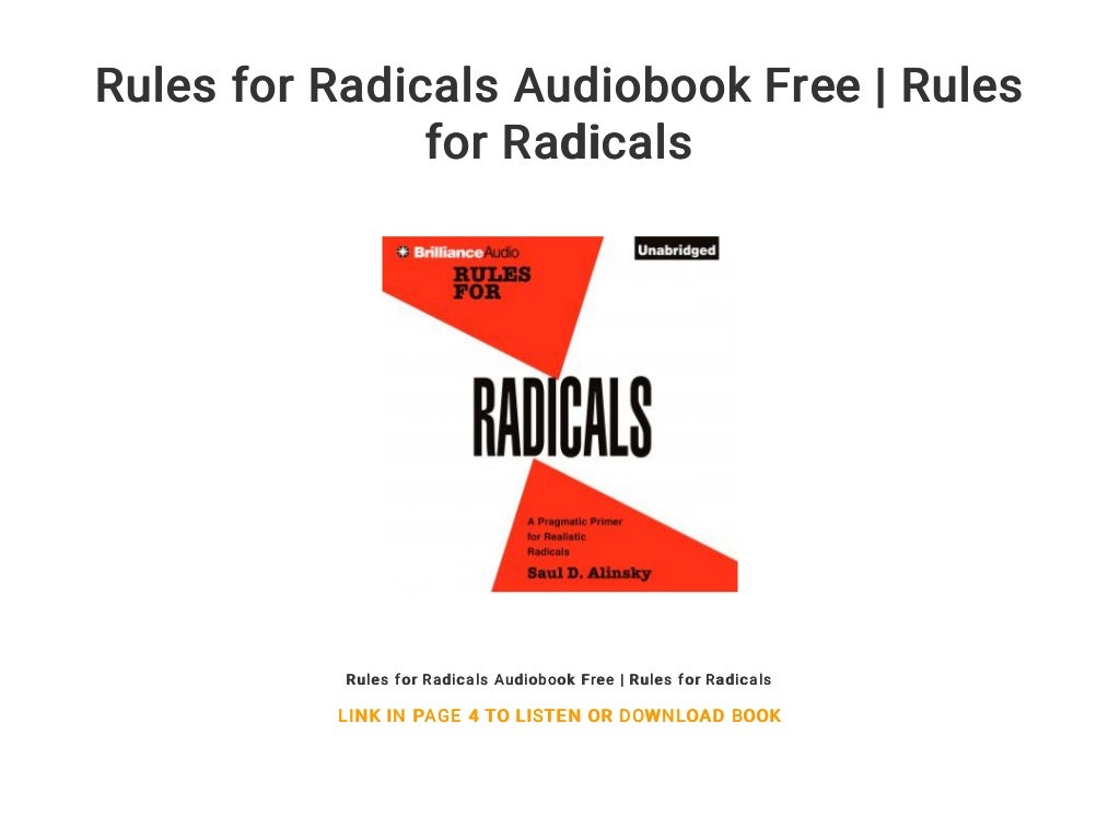 Rules for Radicals Audiobook Free | Rules for Radicals