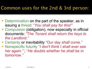 Rules for shall and will. | PPT