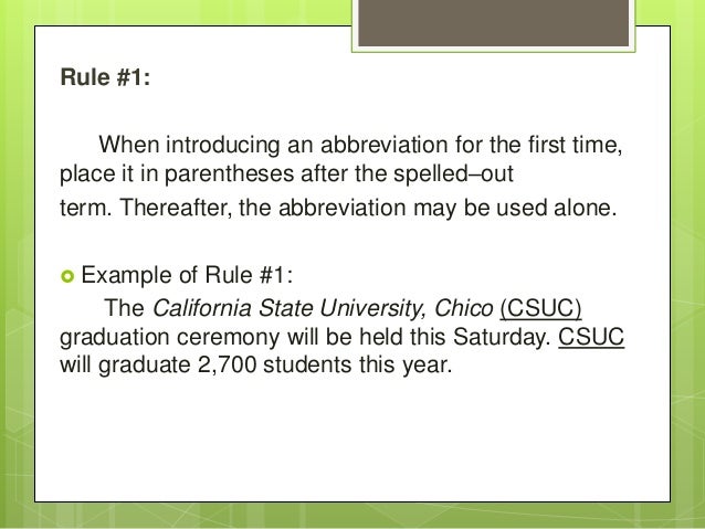 rules of abbreviations