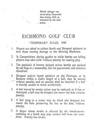Rules of Golf 1940 Great Britain