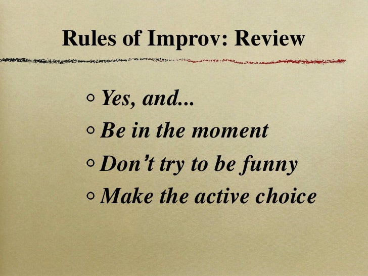 rules of improvisation 