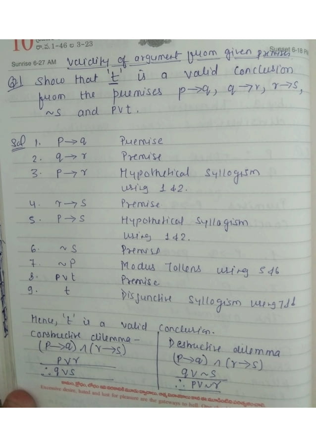 Rules of Inference in Discrete Structure | PDF