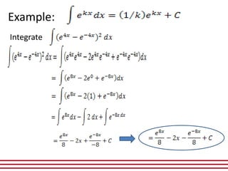 Integration Rules Exponential