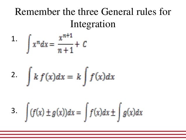 Rules of integration