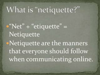 Rules of netiquette | PPTX