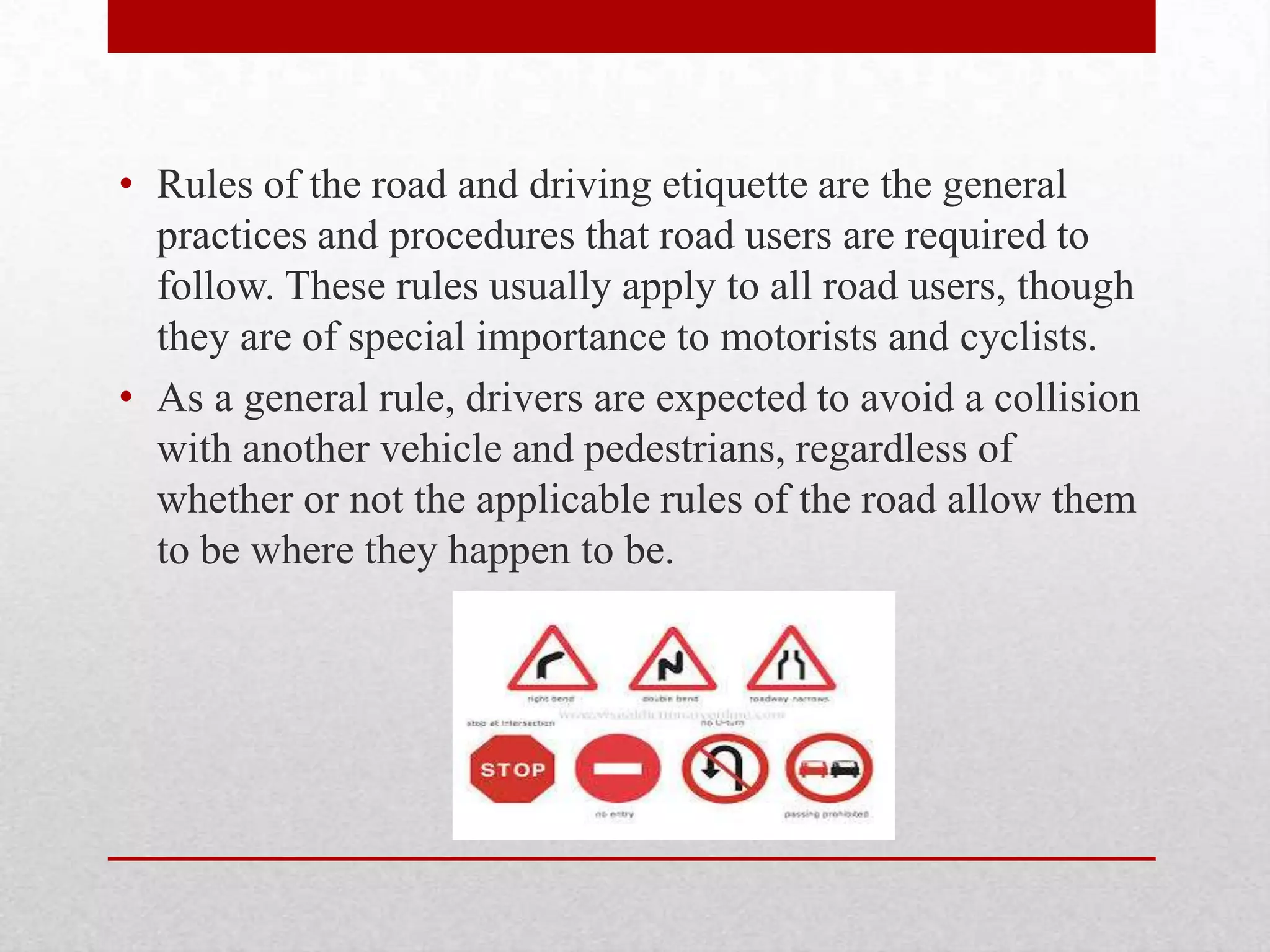 Rules of the road | PPTX