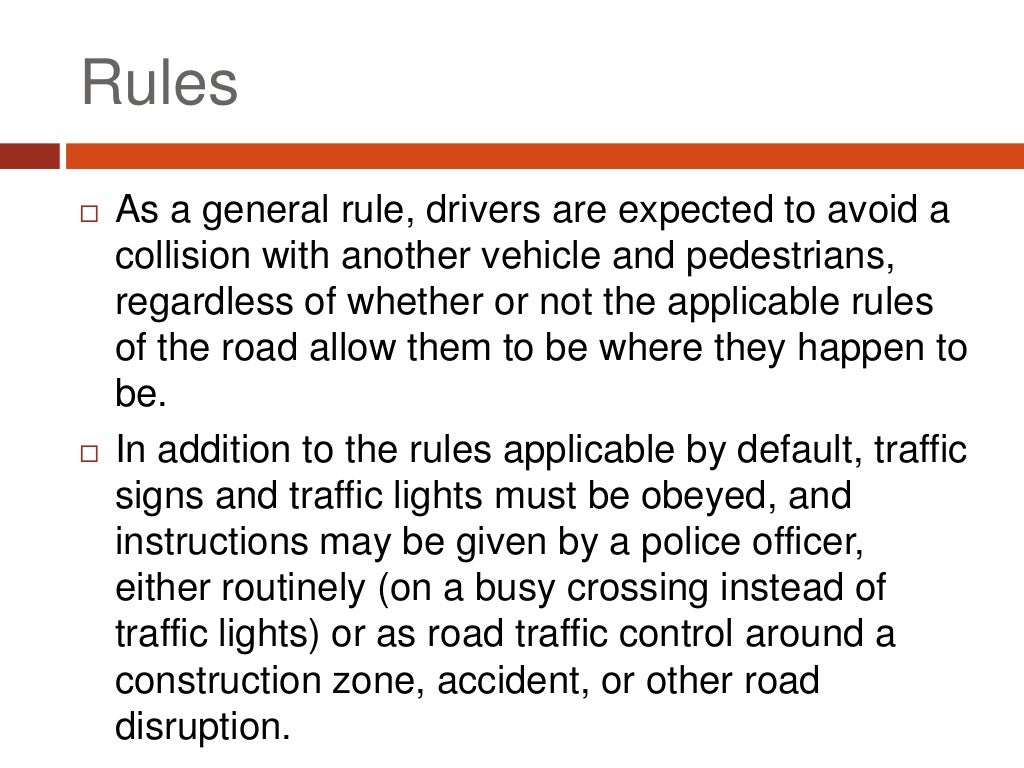 Rules of the road