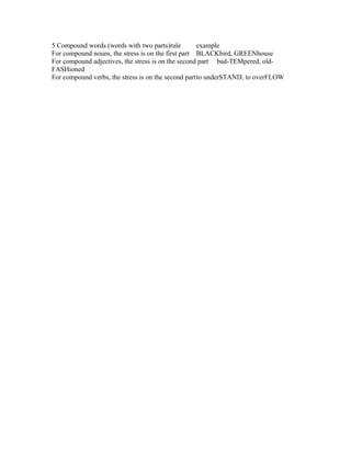 Rules of word stress in english | DOC