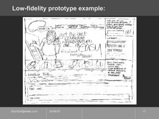 Low-fidelity prototype example: 