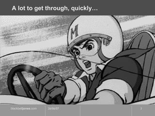 A lot to get through, quickly… 