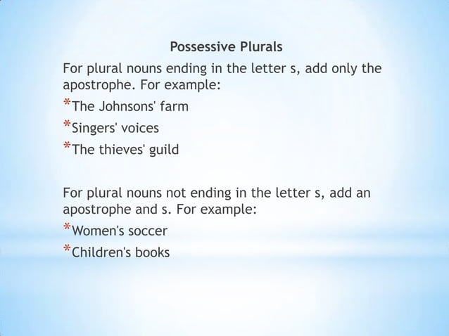Rules to form plural nouns
