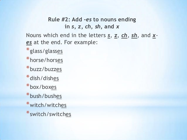 Rules to form plural nouns