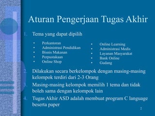 Rules tugas besar asd | PPT