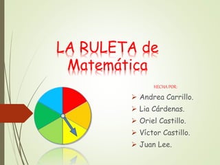 Ruleta de matemáticas (proyecto de matemáticas) | PPTX
